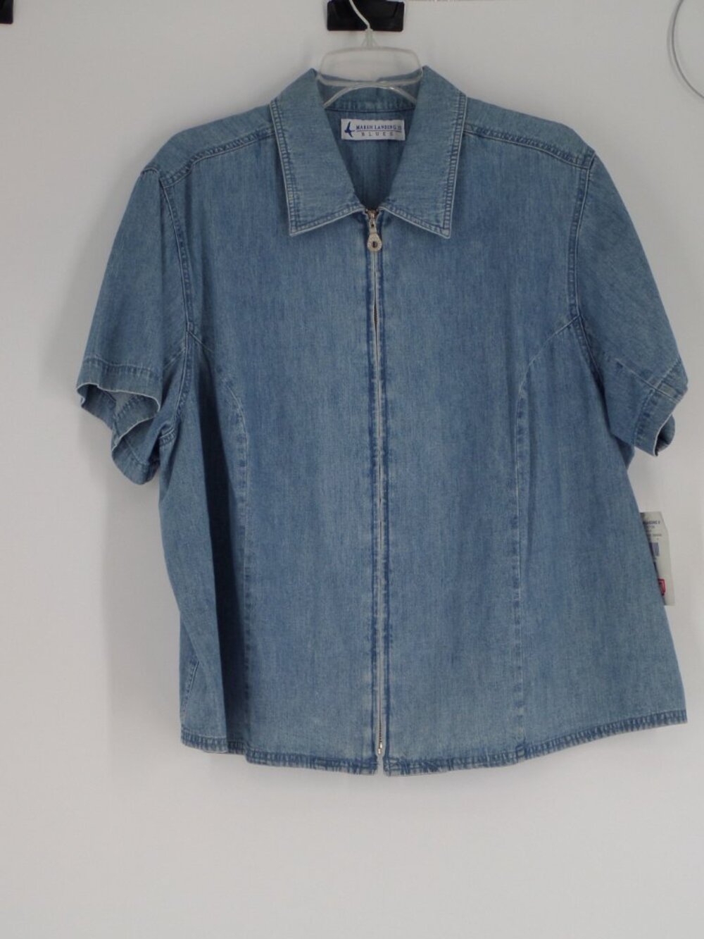 Marsh Landing II Woman's Jean Front Zip Top Size 2X NWT